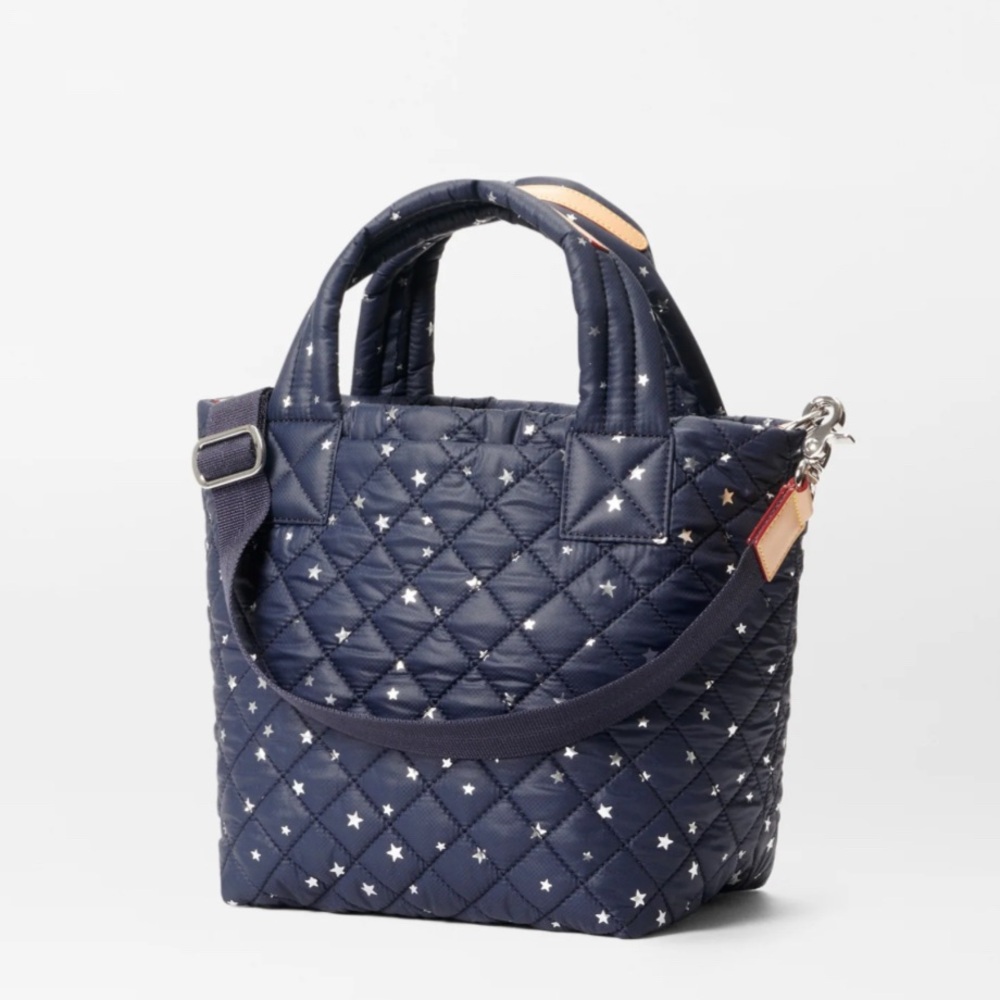 MZ Wallace Quilted Tote in Navy with Star Design - Picture 4 of 7